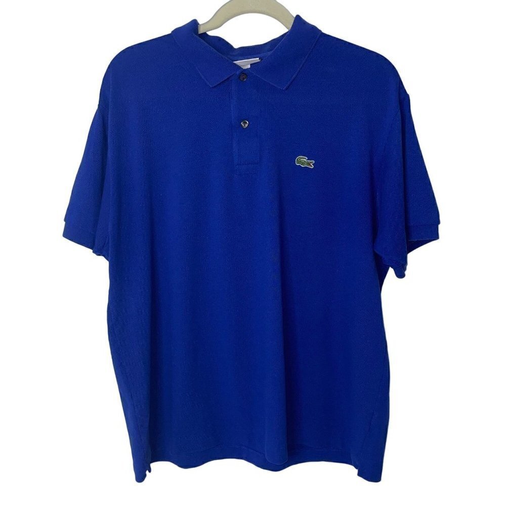 Lacoste Mens Polo Shirt Blue Size XL Pique Cotton Golf Crocodile Logo Classic